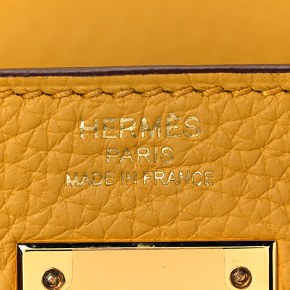Hermes Taurillon Clemence Kelly Retourne 28 Jaune Ambre 24 of 42