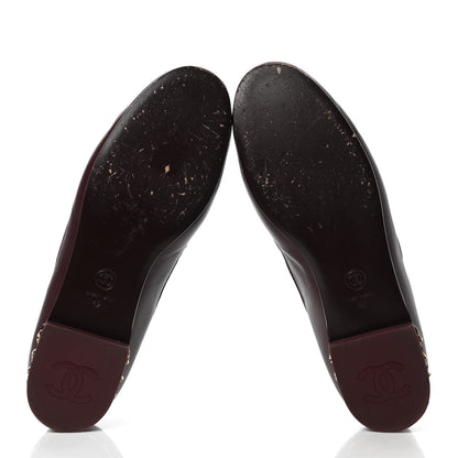Chanel Calfskin CC Chain Mocassin Loafers 42 Burgundy 5 of 14