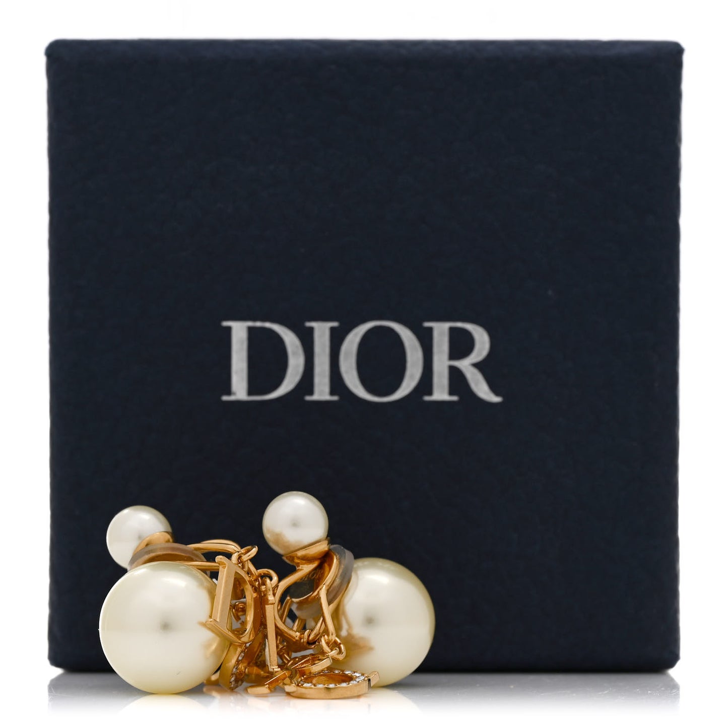 Metal Pearl Crystal Tribales Clip Earrings Gold White