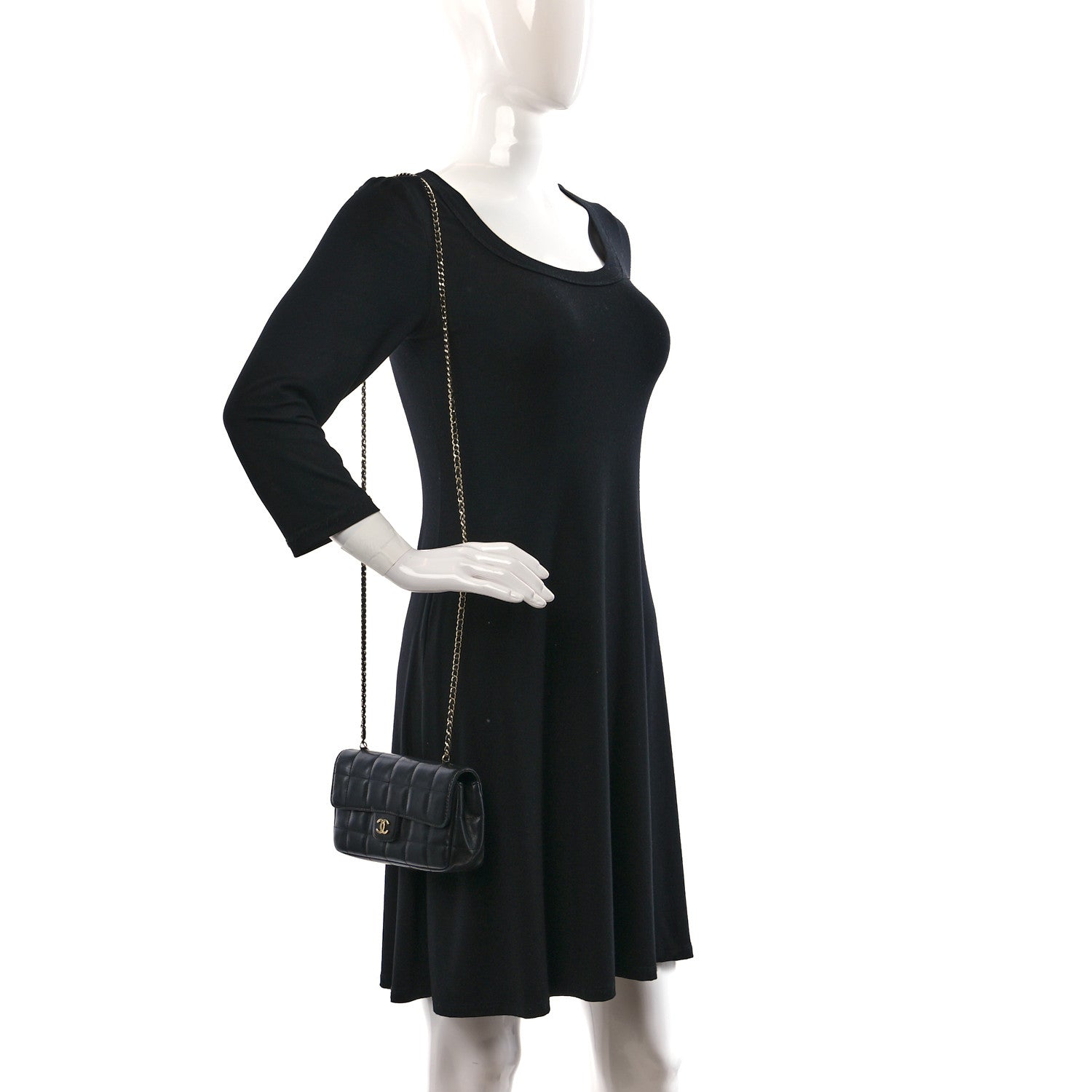 Chanel Lambskin Quilted Mini Chocolate Bar Flap Black 2 of 9