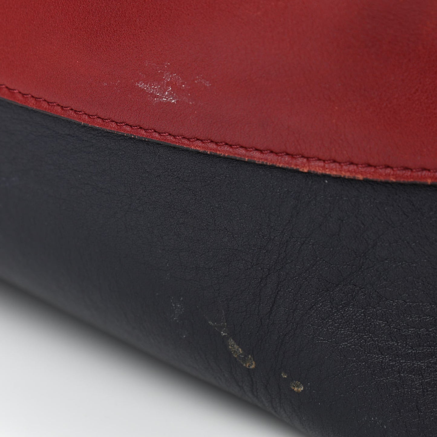 Shiny Smooth Calfskin Small Twisted Cabas Dark Ruby Navy