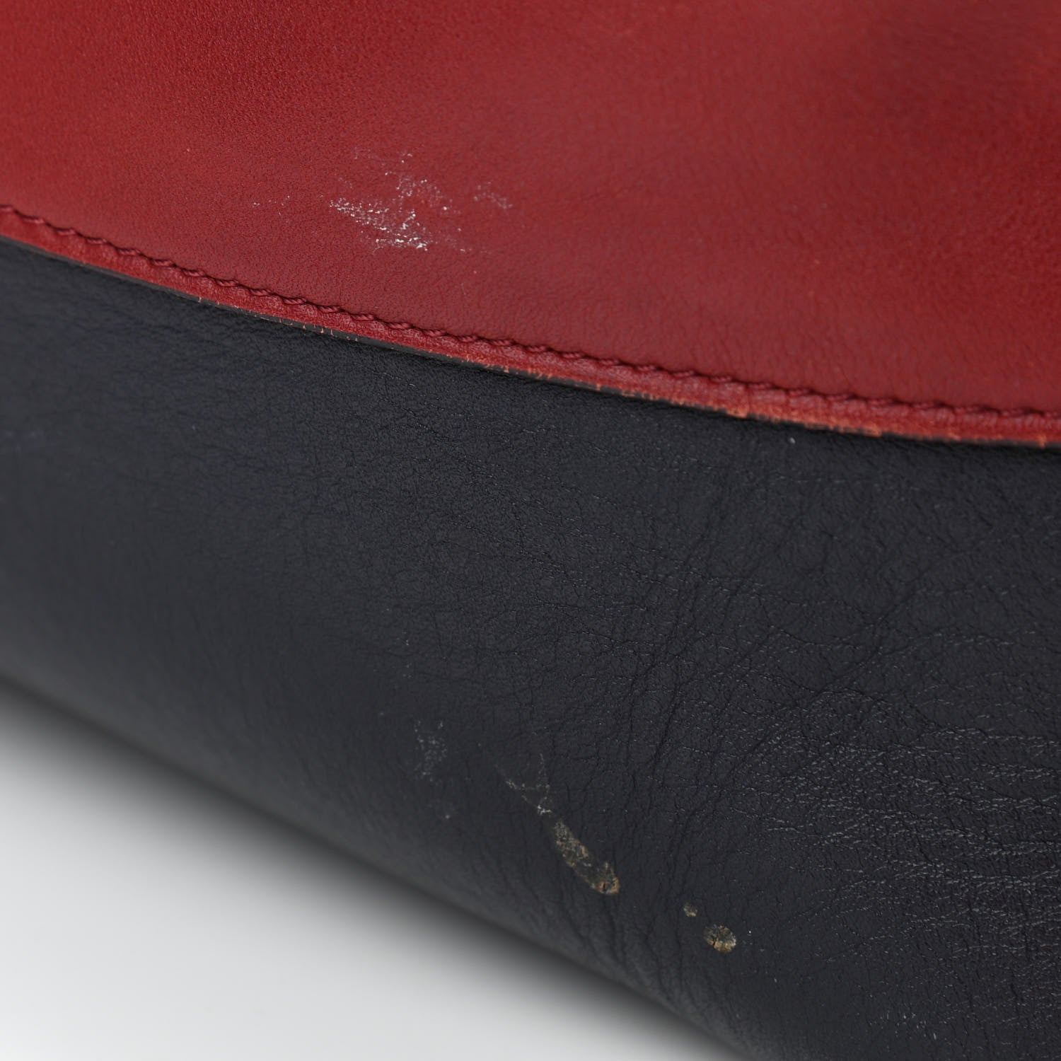 Celine Shiny Smooth Calfskin Small Twisted Cabas Dark Ruby Navy 11 of 12