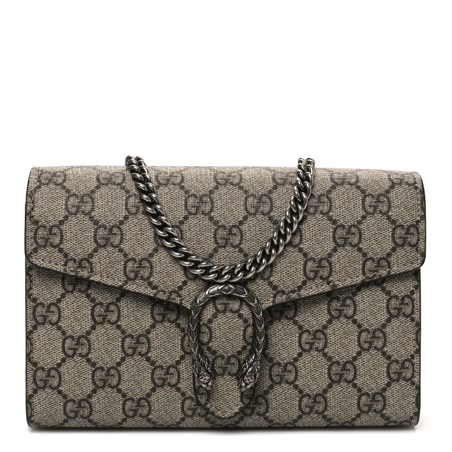 GG Supreme Monogram Mini Dionysus Chain Wallet Beige Taupe