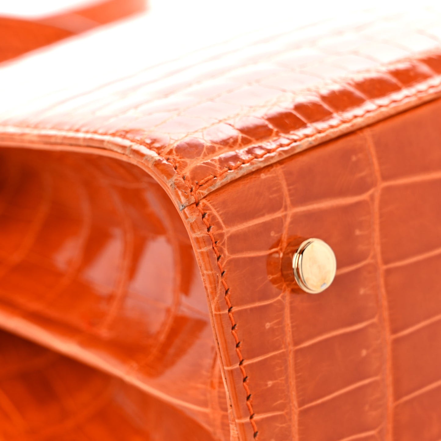 Crocodile Gancini 2-Way Top Handle Bag Orange