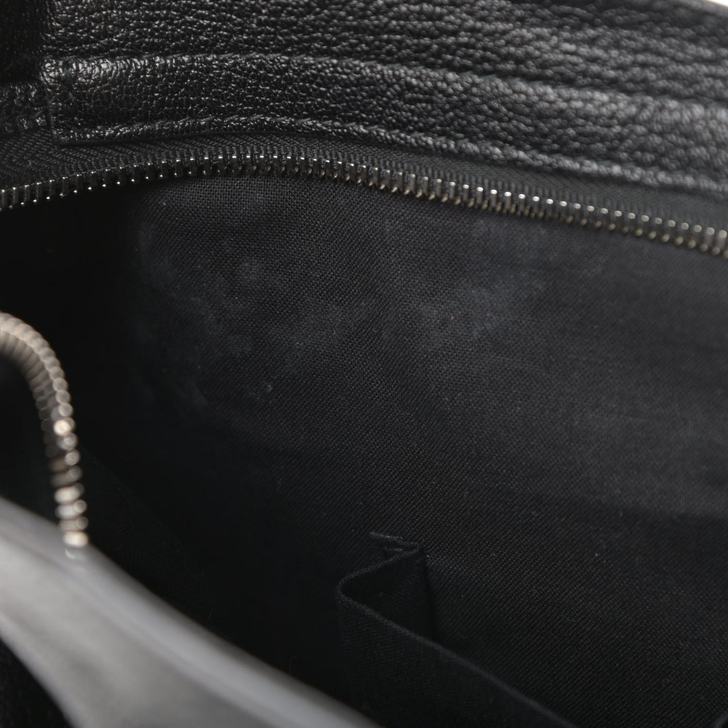 Chevre Silver Metallic Edge Hardware City Black