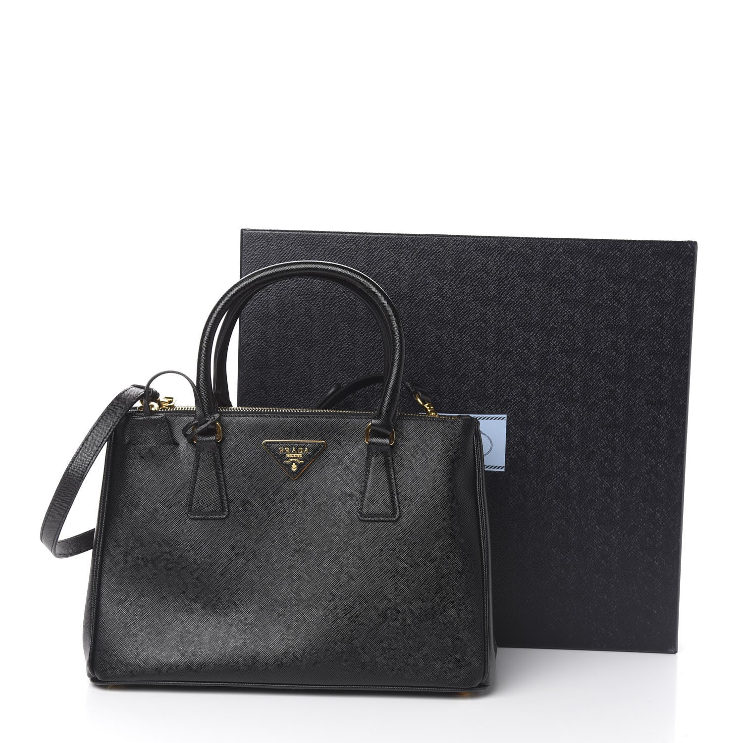 Prada Saffiano Small Galleria Double Zip Tote Black 11 of 11