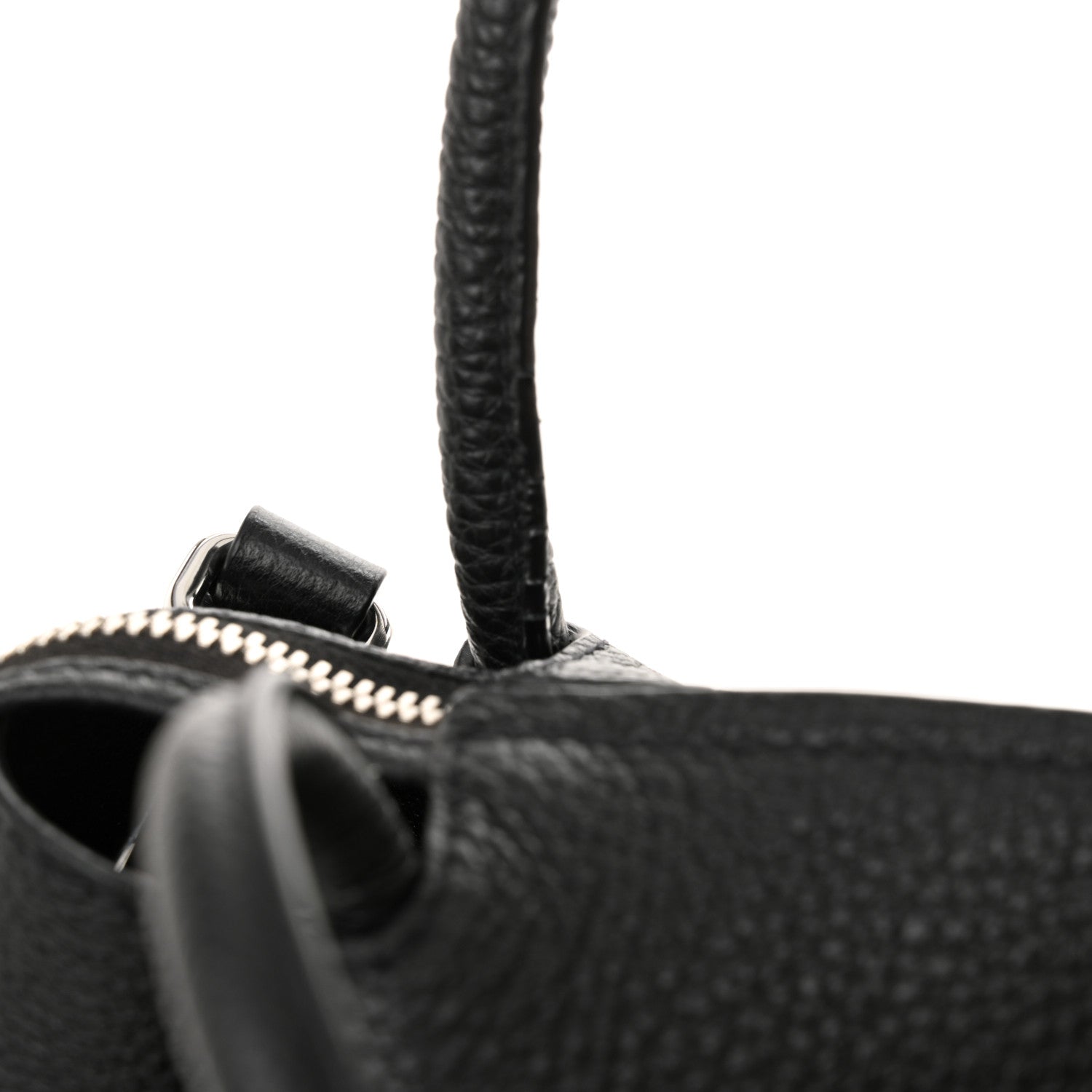 Prada Vitello Daino Soft Medium Zippered Top Handle Bag Black 11 of 13