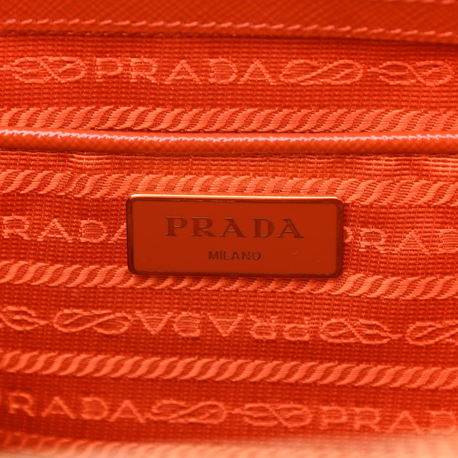 Prada Saffiano Vernice Medium Galleria Double Zip Tote Arancio 5 of 9