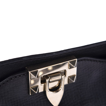 Valentino Garavani Textured Calfskin Medium Rockstud Tote Black 13 of 19