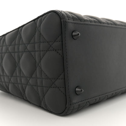 Christian Dior Ultra Matte Calfskin Cannage Medium Lady Dior Black 9 of 13