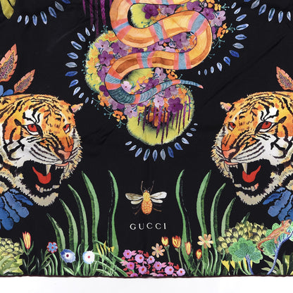 Gucci Silk Tiger Kingsnake Print Square Scarf Multicolor 3 of 5