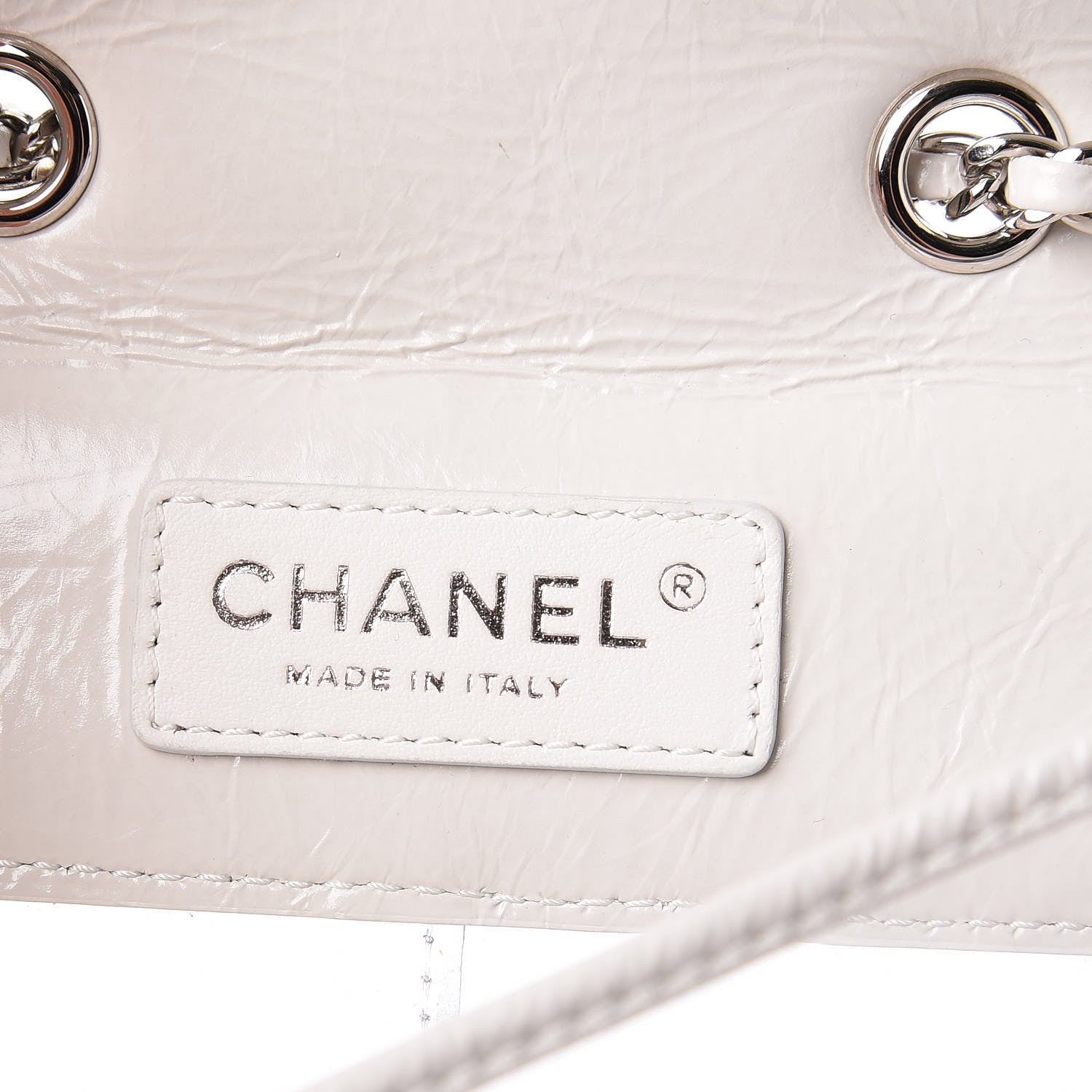 Chanel Crumpled Calfskin PVC Quilted Flap White 7 of 10