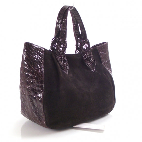 Nancy Gonzalez Crocodile Suede Tote 3 of 9