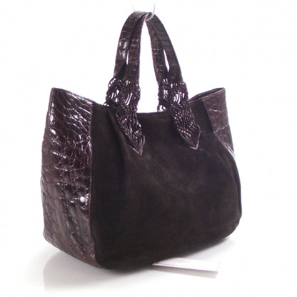 Nancy Gonzalez Crocodile Suede Tote 3 of 9