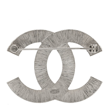 Chanel Baguette Crystal CC Brooch Silver 3 of 4