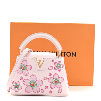 Louis Vuitton LV X TM Lambskin Beaded Embroidered Mini Cherry Blossom Capucines Pink 10 of 10