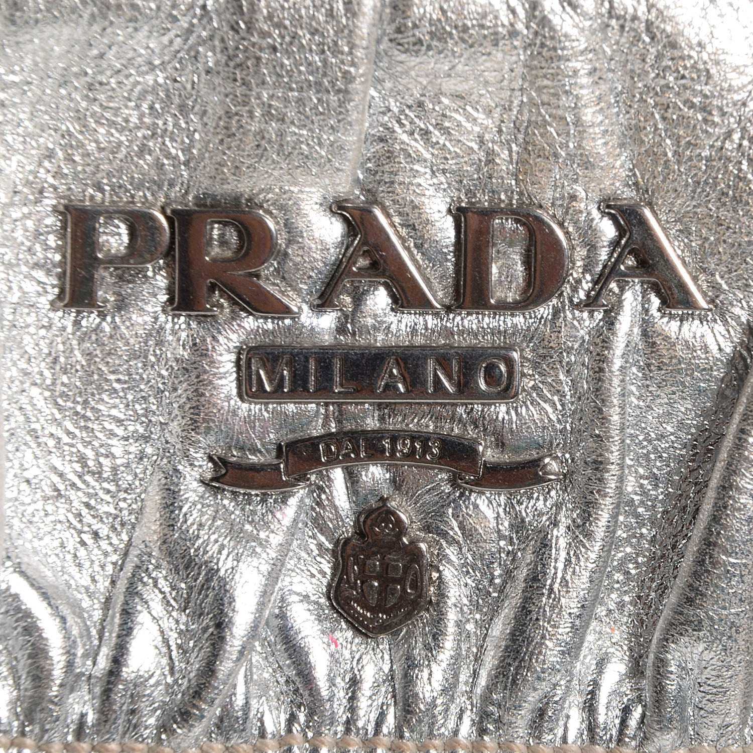 Prada Nappa Gaufre Bowler Argento 9 of 10