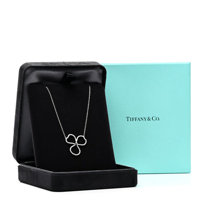 Tiffany Platinum Diamond Large Paper Flowers Pendant Necklace 6 of 6
