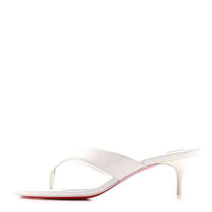Christian Louboutin Calfskin Raratonga 55 Thong Sandals 36.5 White 1 of 8