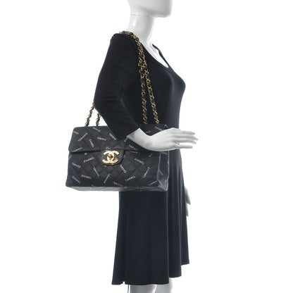 Chanel Canvas Quilted XL Jumbo Single Flap Black 2 of 12