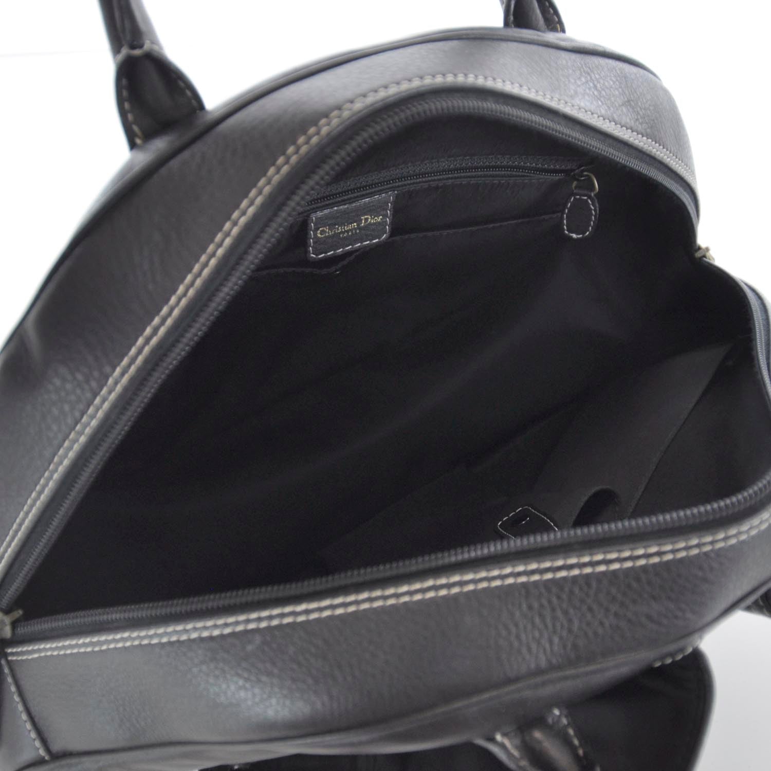 Christian Dior Leather Saddle Bowler Black 8 of 10