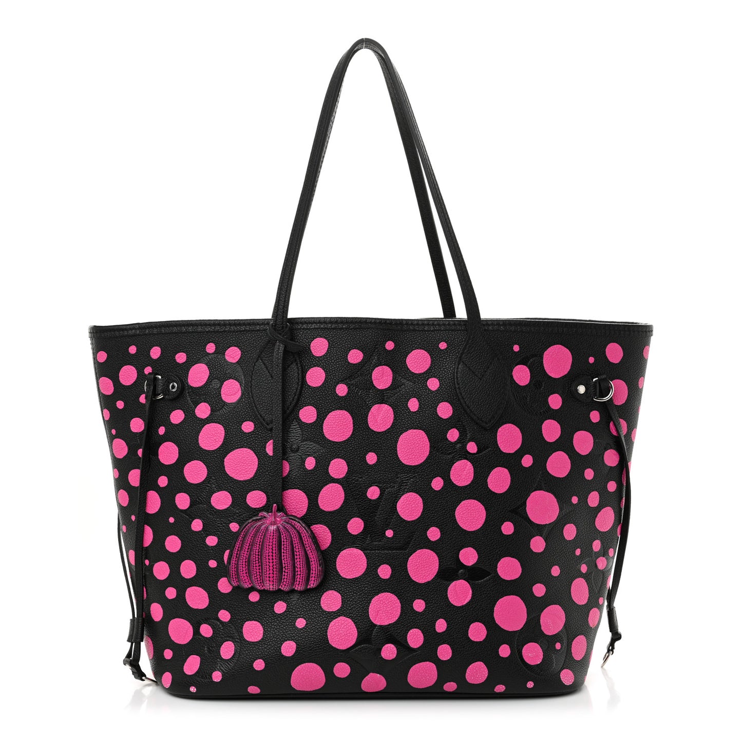 LV X YK Empreinte Infinity Dots Neverfull MM Black Fuchsia