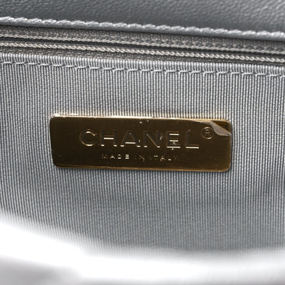 Chanel Metallic Goatskin Quilted Medium Chanel 19 Flap Silver 6 of 10