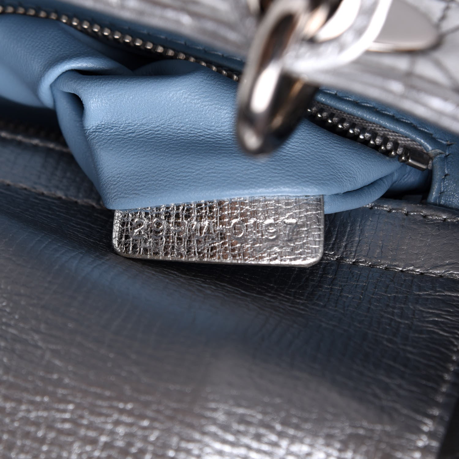 Christian Dior Metallic Grained Calfskin Cannage Small Lucky Badges My Lady Dior Silver 8 of 11