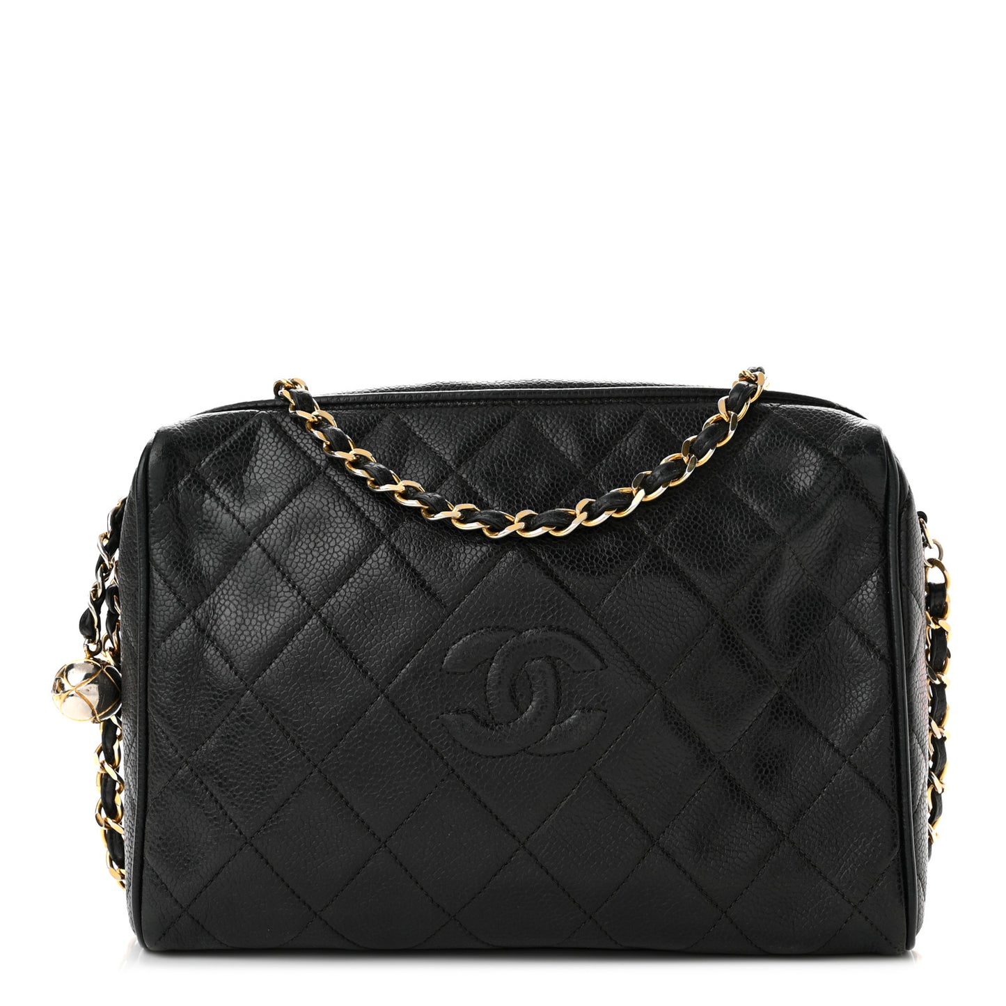 Caviar Quilted Camera Case Black