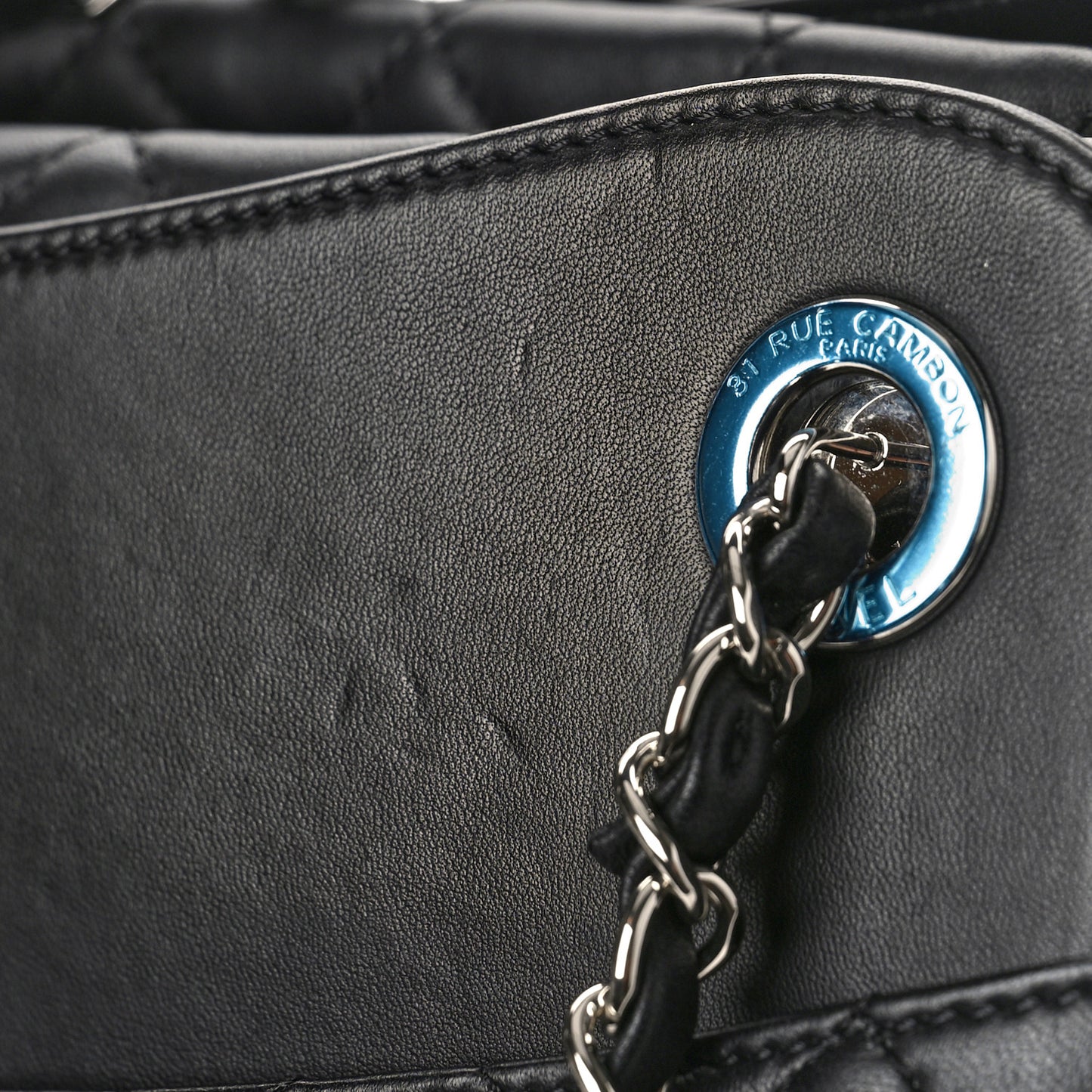 Lambskin Quilted Chanel 7 Tote Black