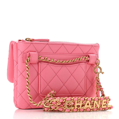 Chanel Shiny Caviar Pick Me Up Flap Belt Bag Pink 3 of 12