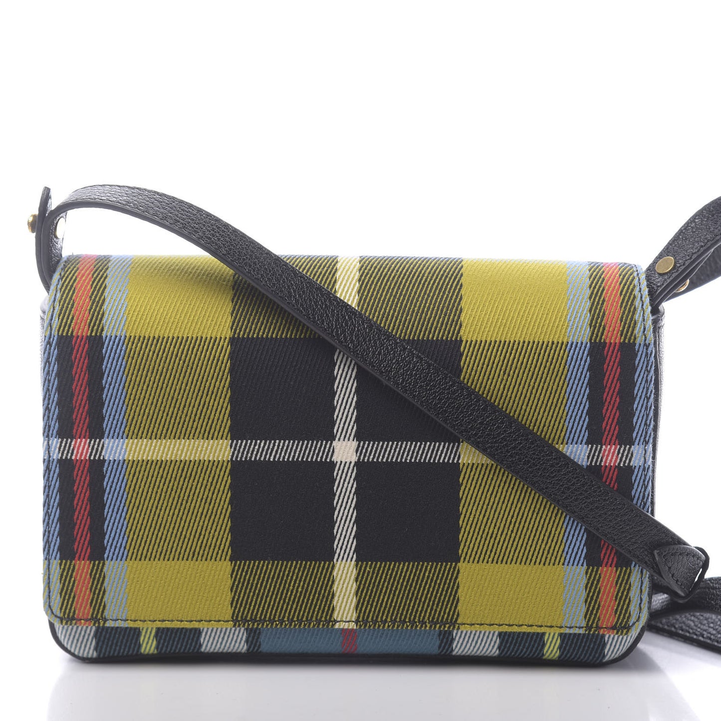 Canvas Tartan Mix Hampshire Wallet on Chain Yellow Multicolor