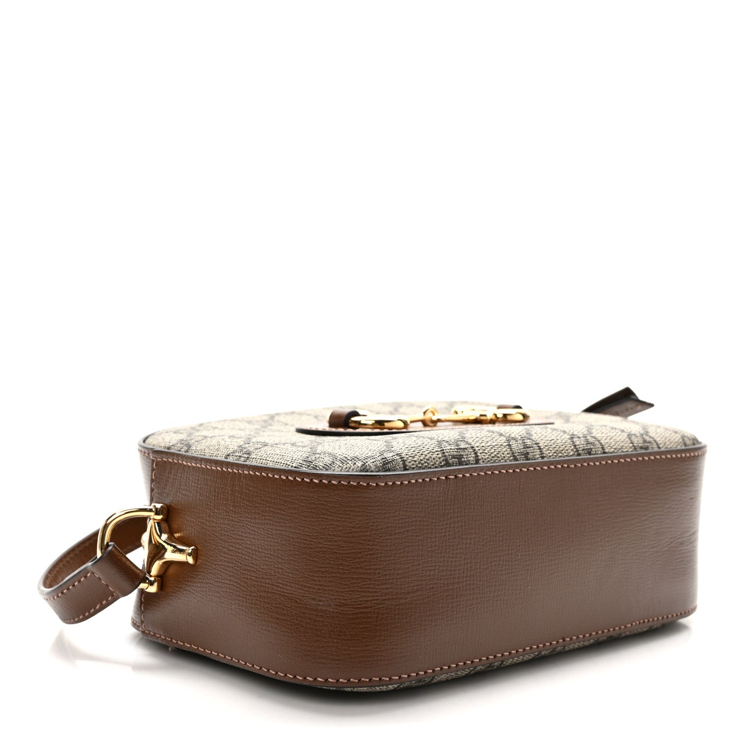 Gucci GG Supreme Monogram Mini Horsebit 1955 Camera Shoulder Bag Beige Brown Sugar 4 of 8