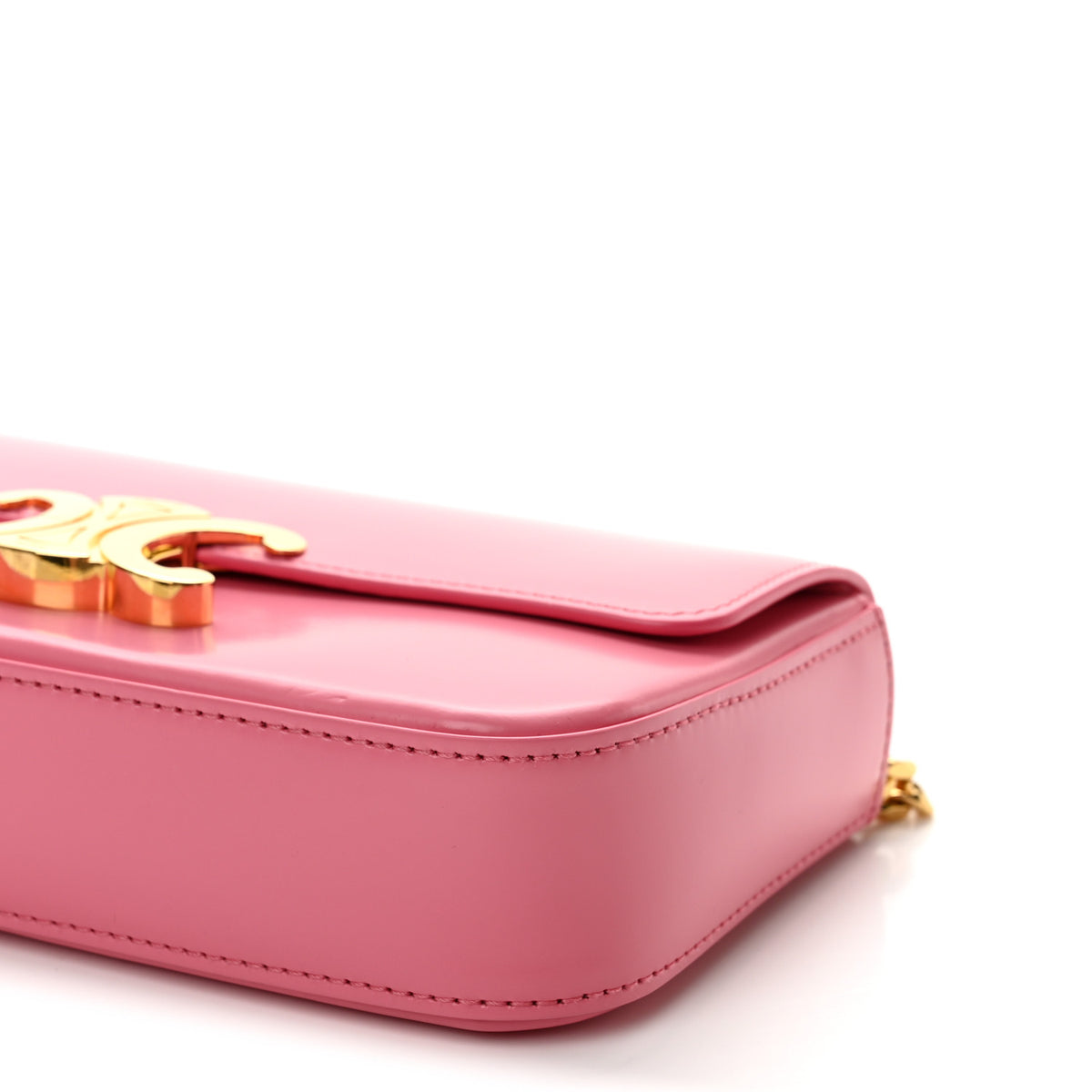 Shiny Calfskin Claude Chain Shoulder Bag Rose