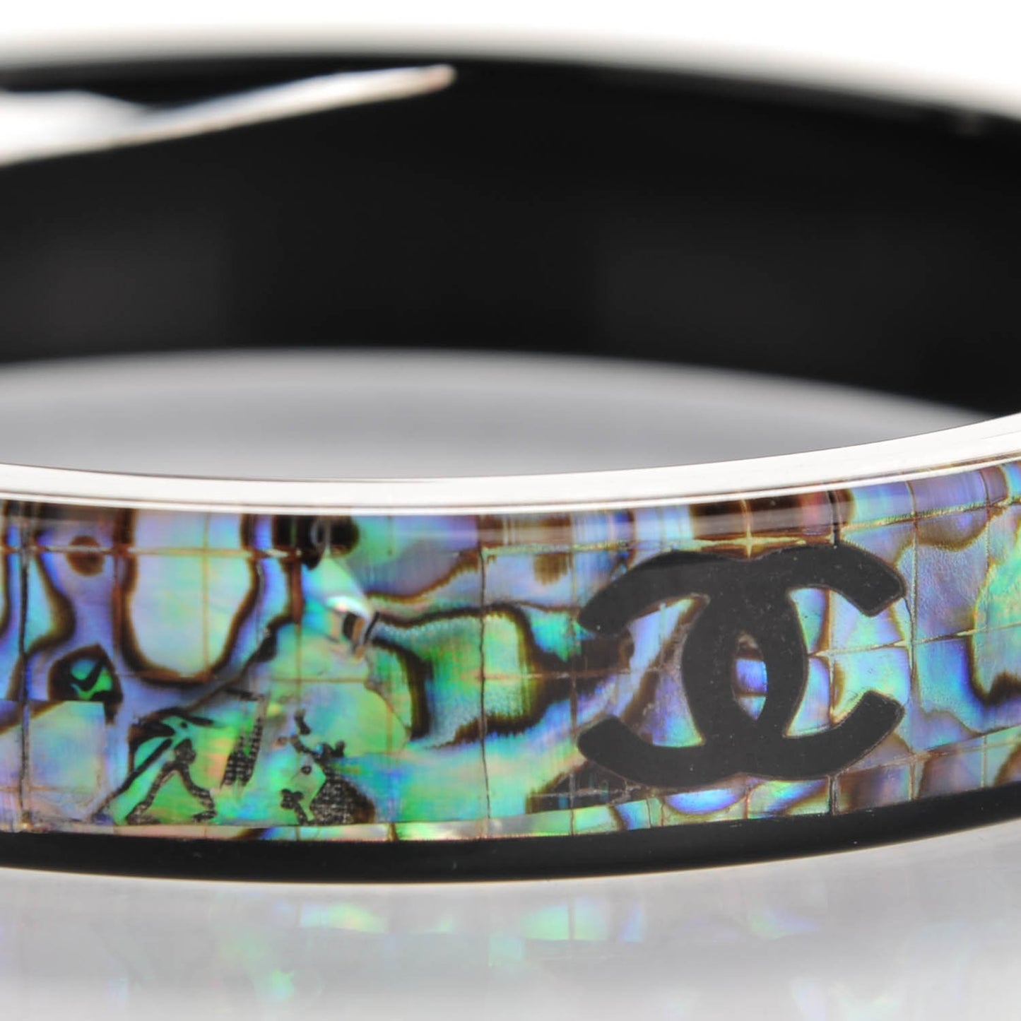 Resin Mother Of Pearl CC Bangle Black