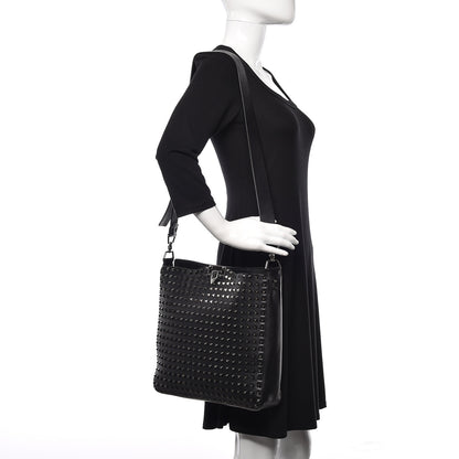 Valentino Garavani Calfskin Rockstud All Over Flip-Lock Messenger Bag Black 2 of 10