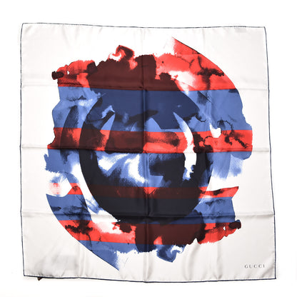 Gucci Silk Printed Scarf Blue Multi 1 of 5