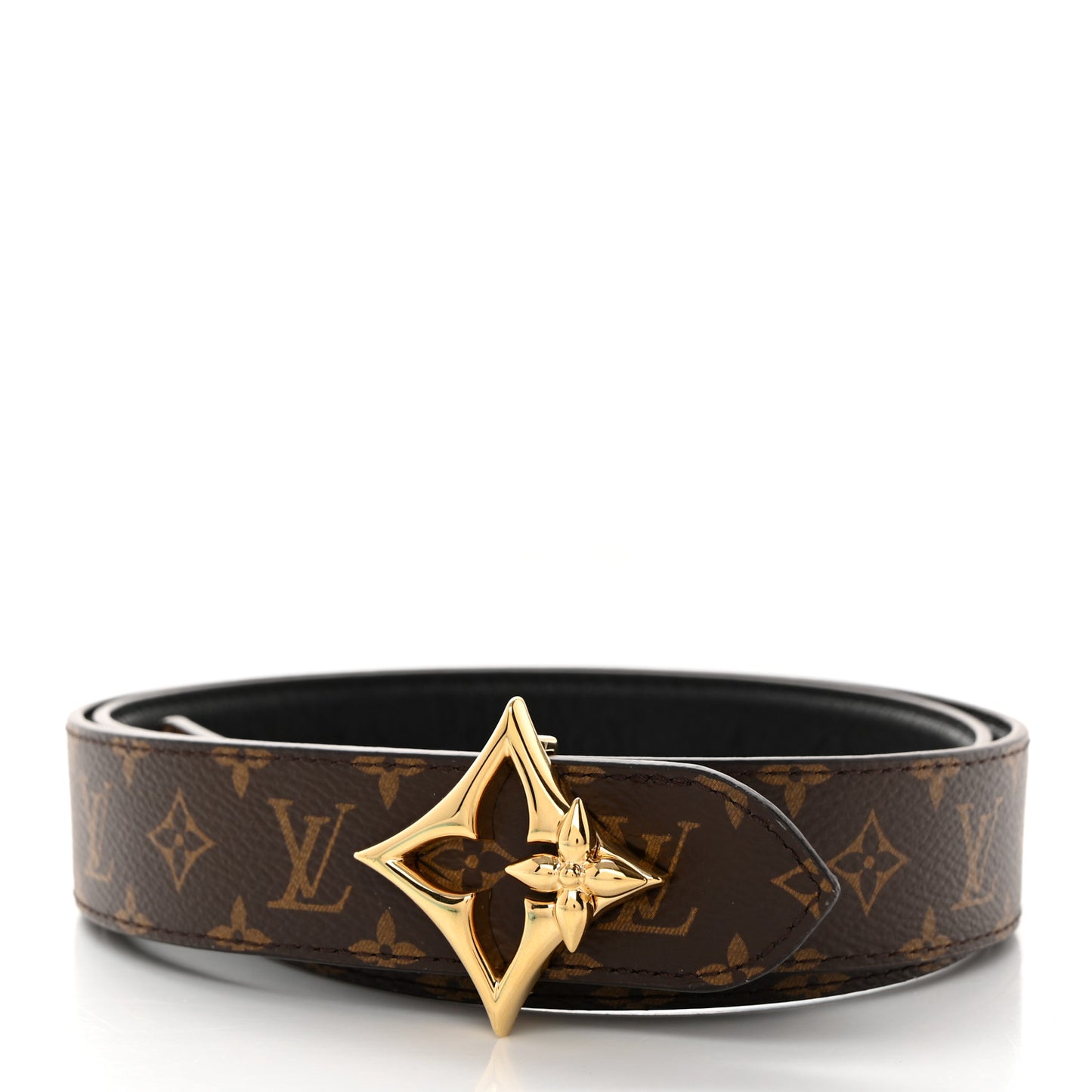 Calfskin Monogram 30mm Flowergram Reversible Belt 90 36 Black