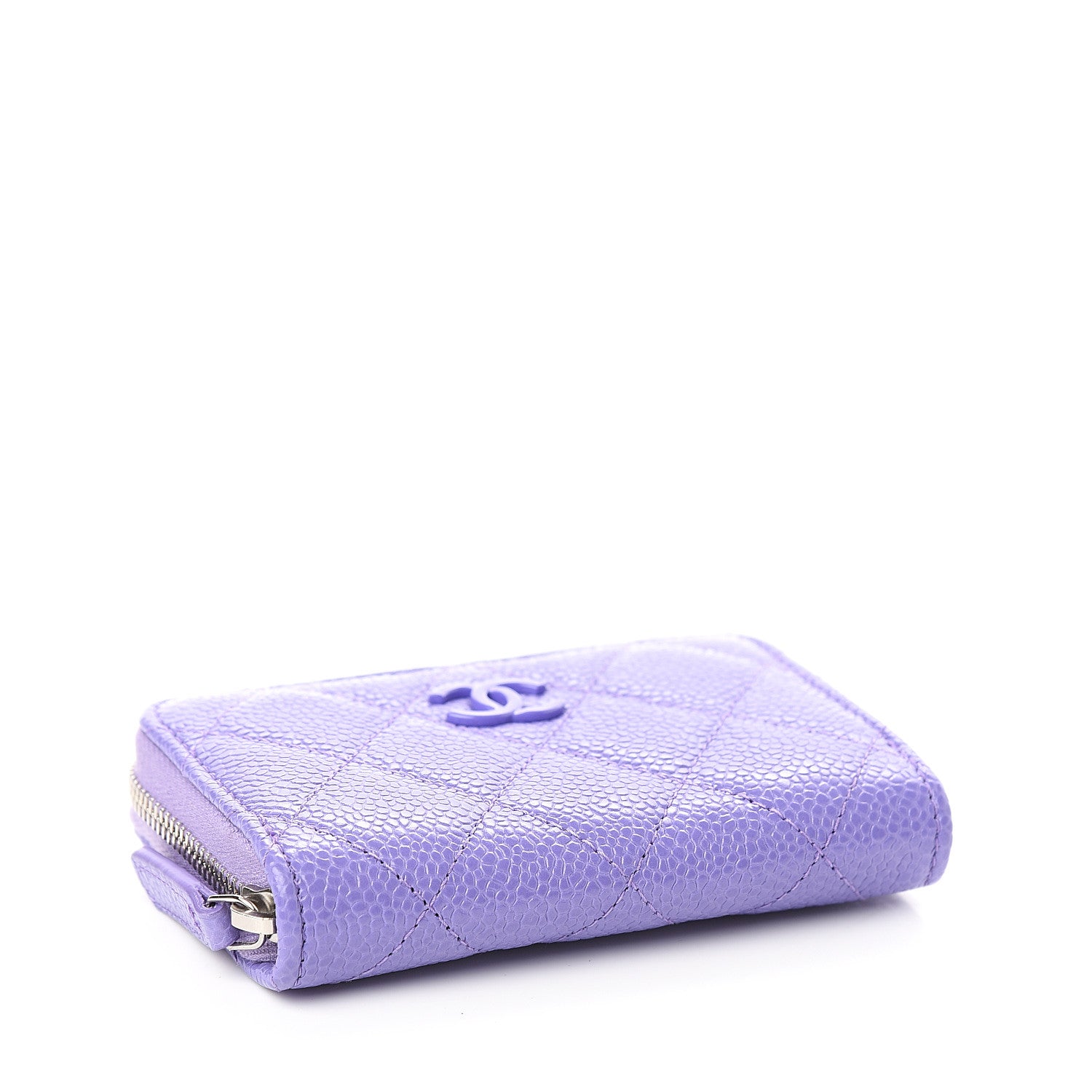 Chanel Caviar Quilted Incognito Zip Coin Purse Purple 3 of 7