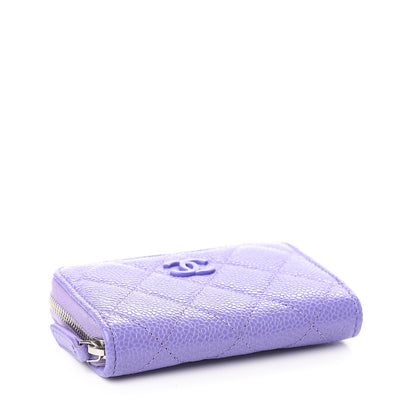 Chanel Caviar Quilted Incognito Zip Coin Purse Purple 3 of 7