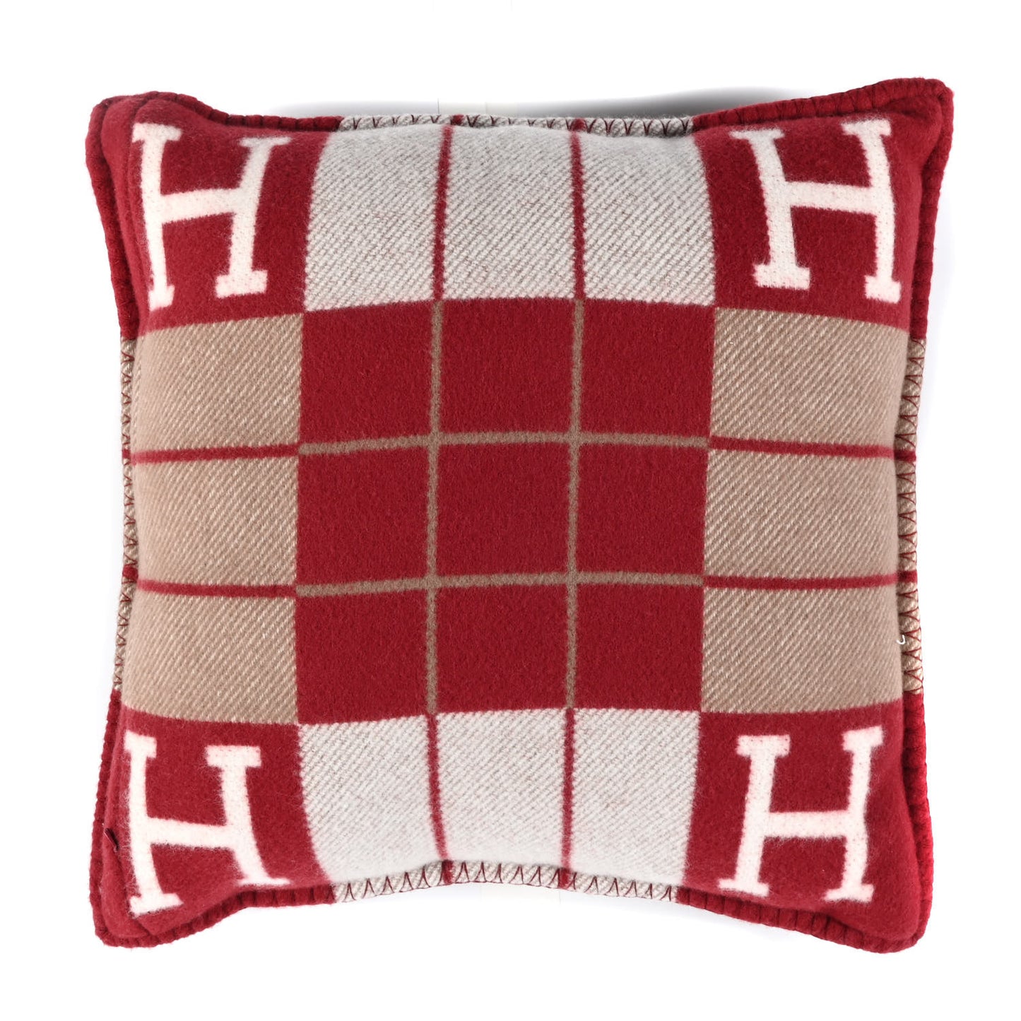 Wool Cashmere Avalon III Pillow PM Ecru Rouge