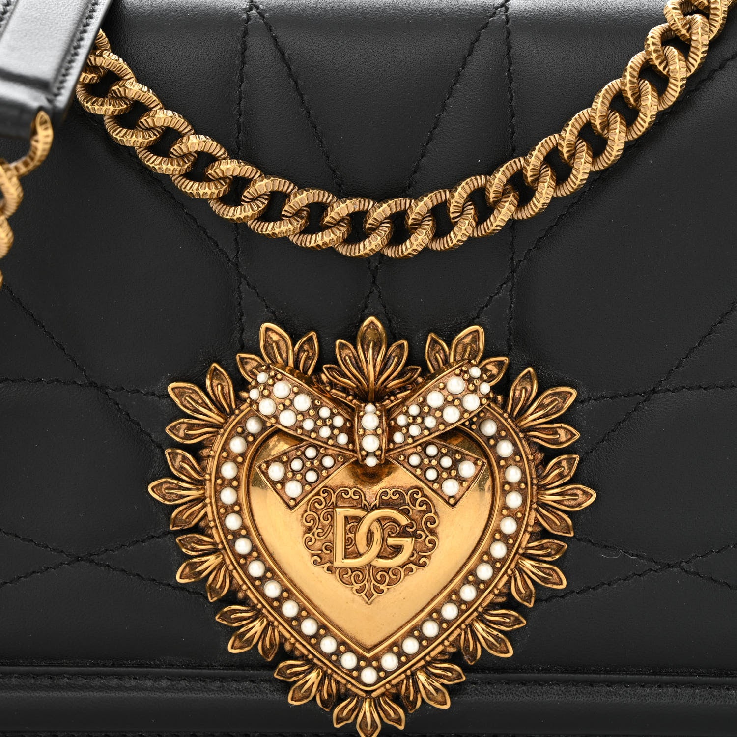 Dolce & Gabbana Calfskin Medium Devotion Crossbody Bag Black 8 of 12