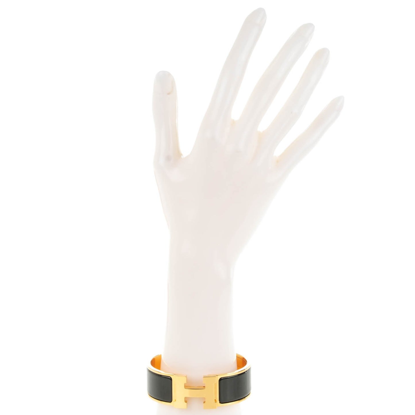 Enamel Wide Clic Clac H Bracelet GM Black