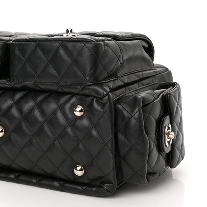 Chanel Calfskin Quilted Large Cambon Multipocket Reporter Black White 10 of 10