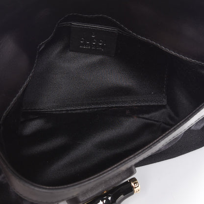 Gucci Python Satin Bamboo Clutch Black 5 of 8