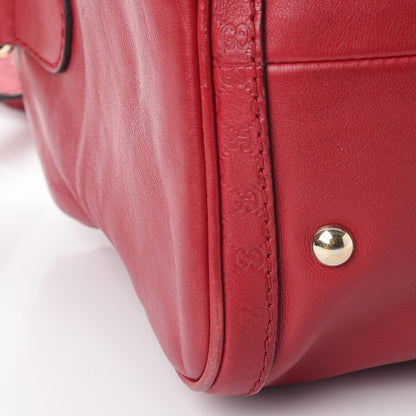 Gucci Calfskin Microguccissima Trim Medium Boston Raspberry Red 18 of 22