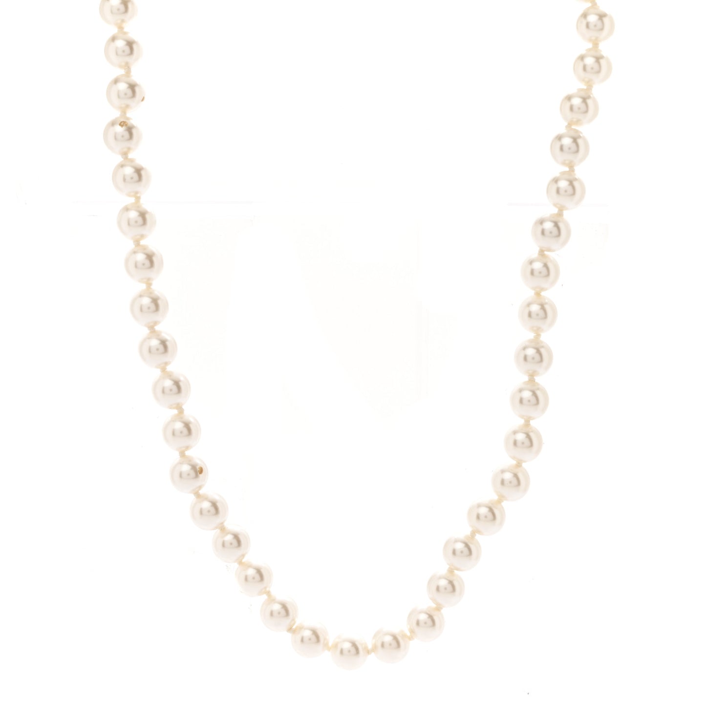 Pearl Lambskin CC Camellia Necklace Black Gold