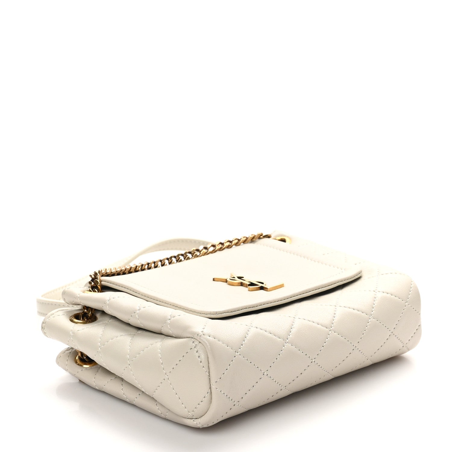 Saint Laurent Lambskin Quilted Monogram Mini Nolita Crema Soft 4 of 11