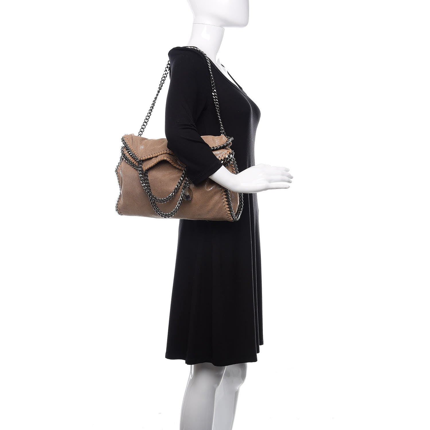 Stella McCartney Shaggy Deer Falabella Fold Over Tote Taupe 2 of 10