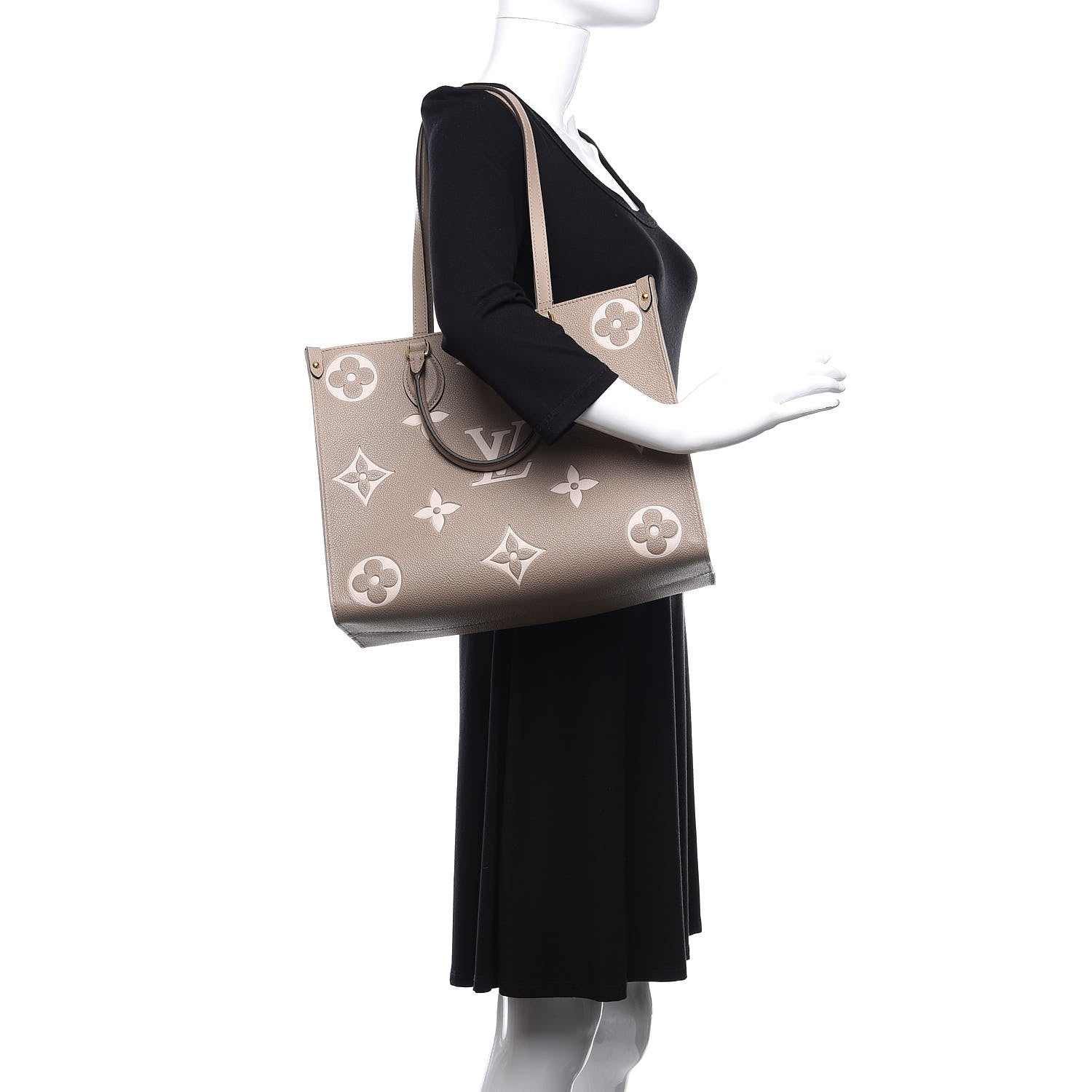 Louis Vuitton Empreinte Monogram Giant Onthego MM Tourterelle Creme 2 of 11